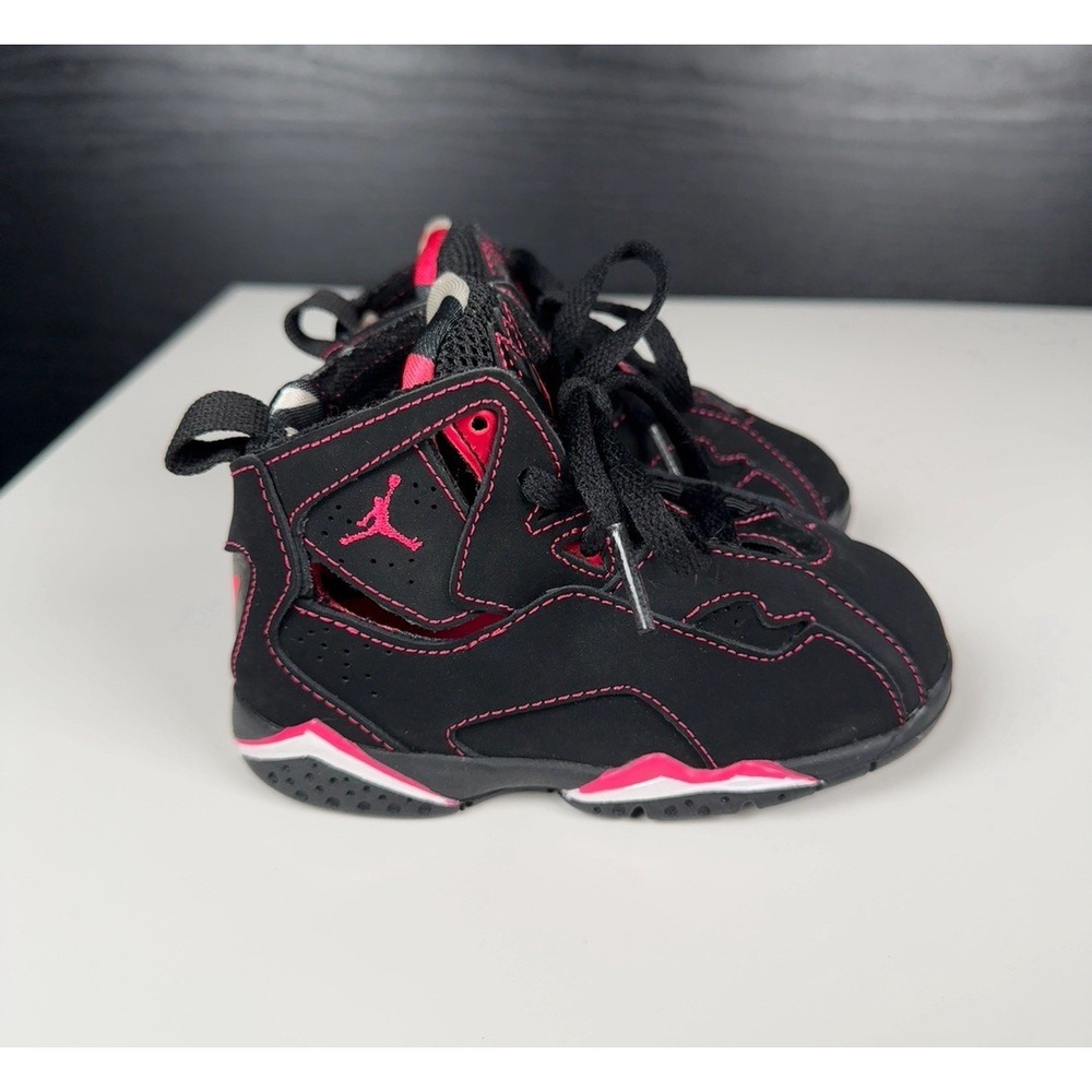 2011 Infant baby Nike Air Jordan True Flight 343797-016 Black Pink Shoes 7C